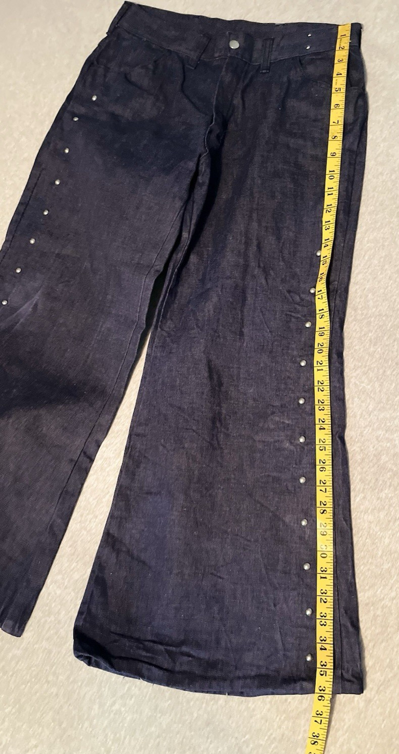 VTG Big Yank Bell Bottoms 30×26 Metal Stud Decorations On Leg – Length Altered