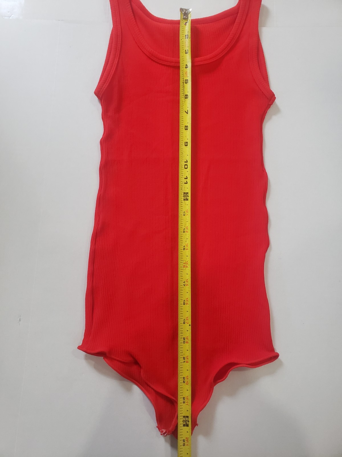 NWT Bodysuit VTG 80s M Ribbed Knit Red Aerobics Athletic Scalloped Leg USA Made