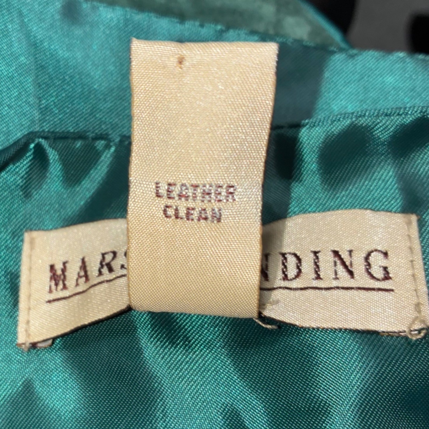 Vintage Marsh Landing Green Button Up Leather Vest Pockets Size M