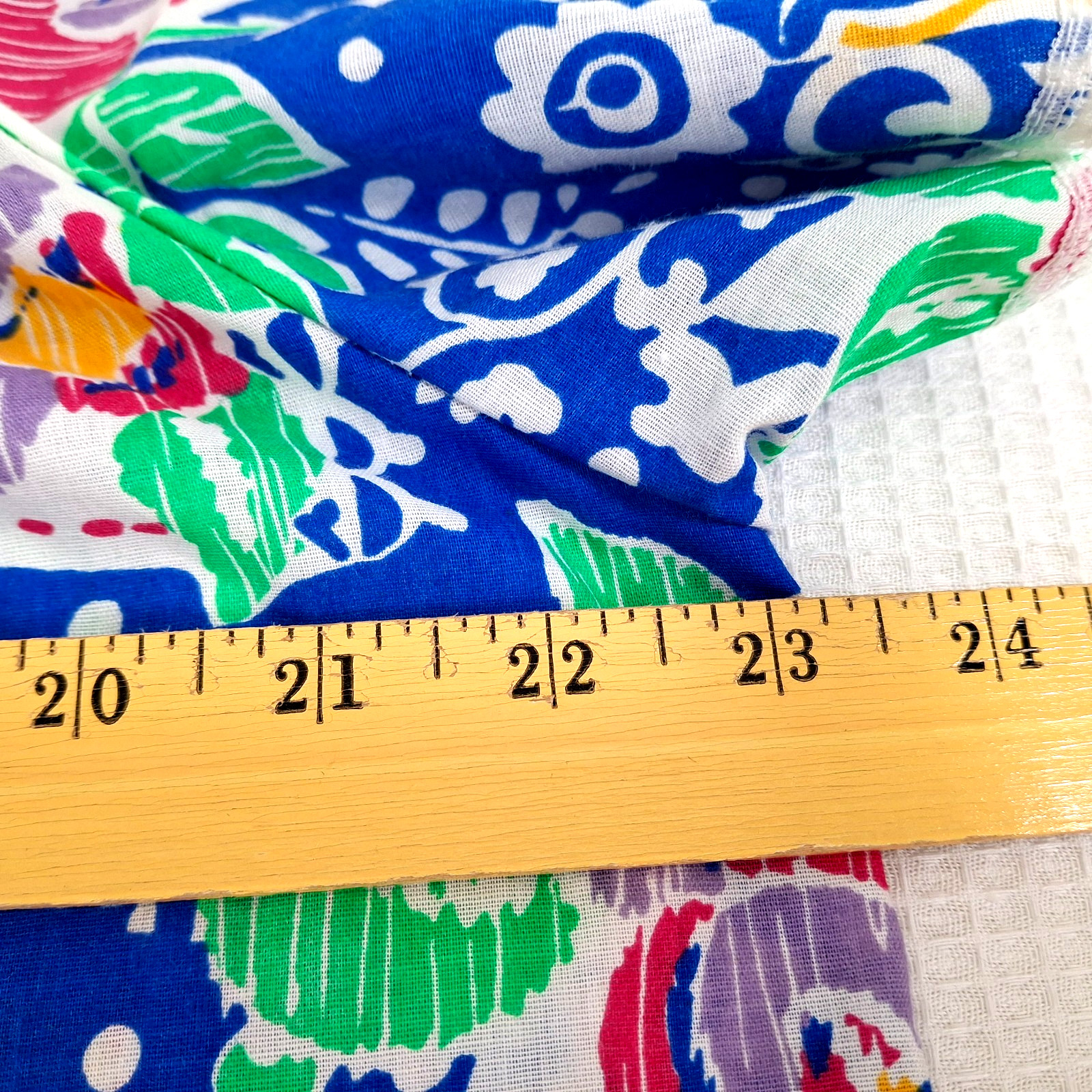 Vintage Lounge Around Women’s Size L 12 ? Snap Buttons Blue Floral Made In USA