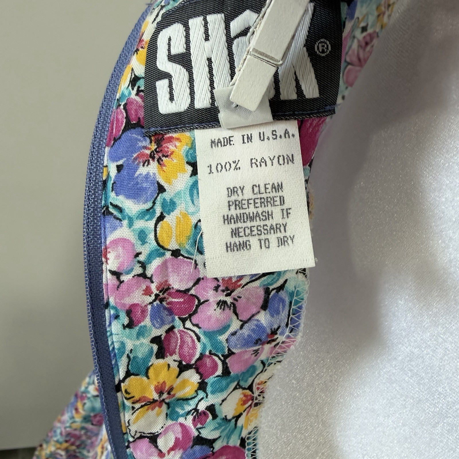 Vintage 90s Shok Floral Mini Dress Size 9 Cottagecore Sundress Summer USA Made