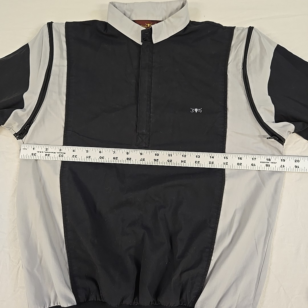 Vintage Sergio Valente 80’s Zipper Sleeve Shirt Size Medium Black Gray