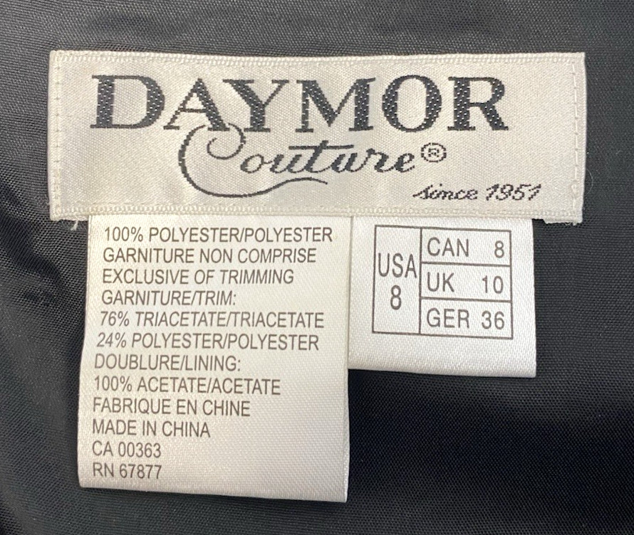 Vintage Daymor Couture 2 Piece Crepe Dress w/ Matching Jacket Women’s 8