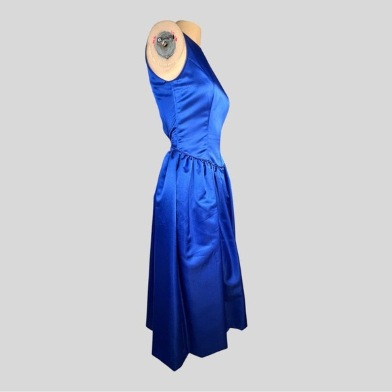 S.G. Gilbert Royal Blue Satin Backless Dress – Size 4