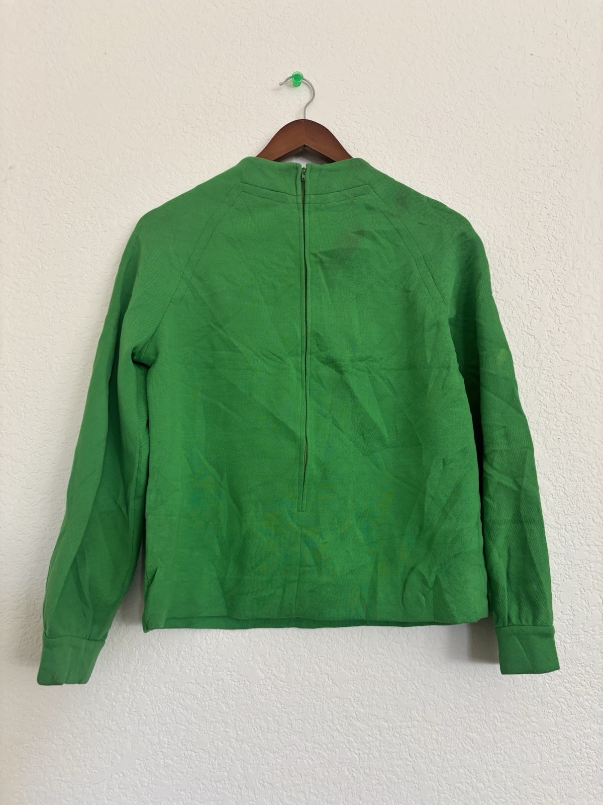 1960s Vintage Dalton Wool Blouse Zip Up Size M