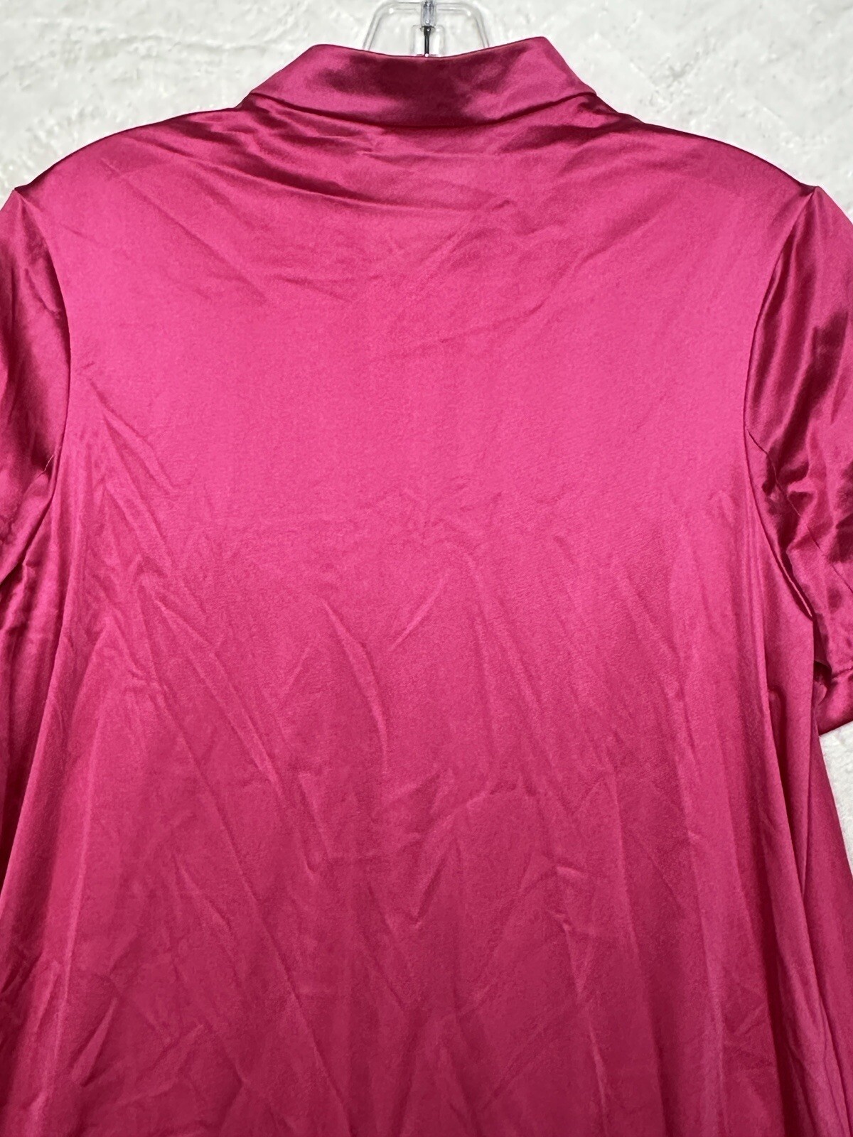 Vintage Vanity Fair Nightgown Size Small Magenta Pink Long Embroidery Button Up