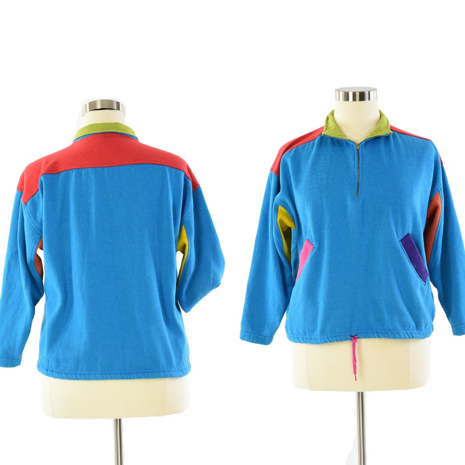 80s Vintage Womens L Hip Hop Sweatshirt Sasson Multicolor