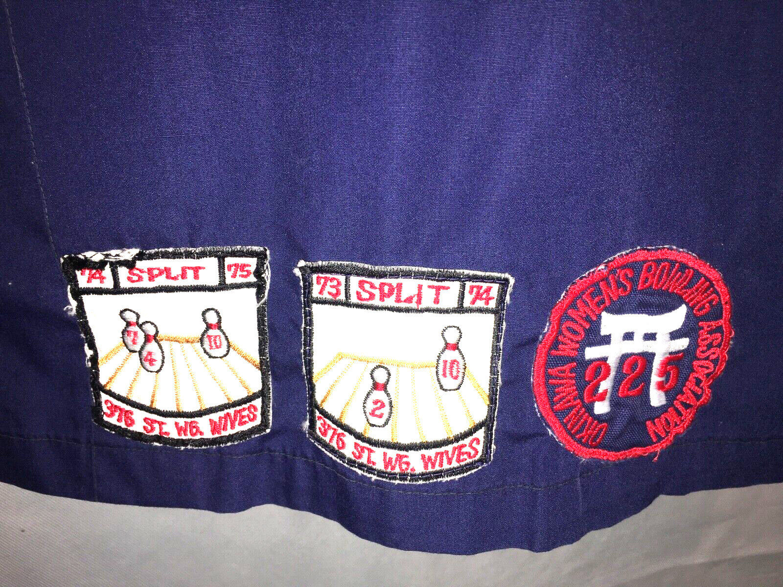 Vintage Women’s Bowling Shirt 70s Okinawa 376 Strat Air Force Wives Vietnam ERA