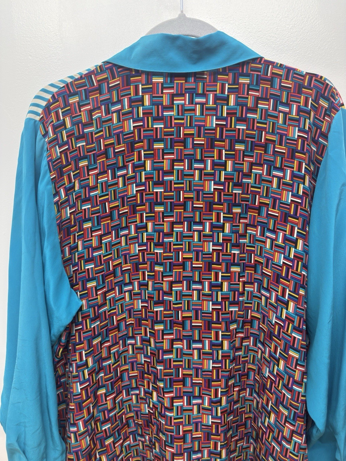 Vintage Koos Of Course Womens Large 100% Silk Art To Wear Button Blouse #44