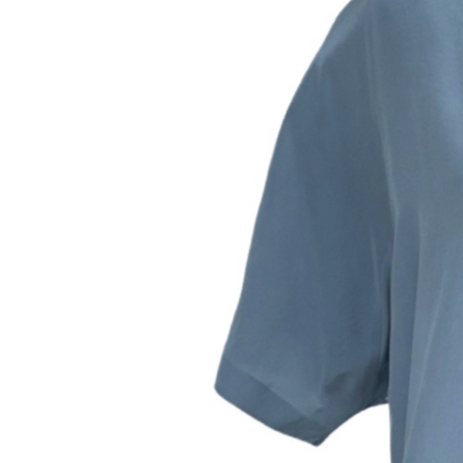 Vintage Linda Allard For Ellen Tracy Blue Silk Short Sleeve Blouse Sz 14