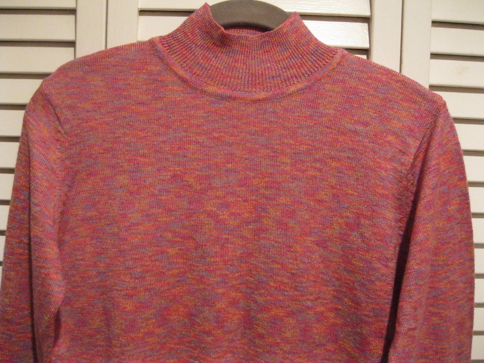 1970s WOMENS ACRYLIC PASTEL HEATHER STRETCH DISCO Lightweight Top SWEATER