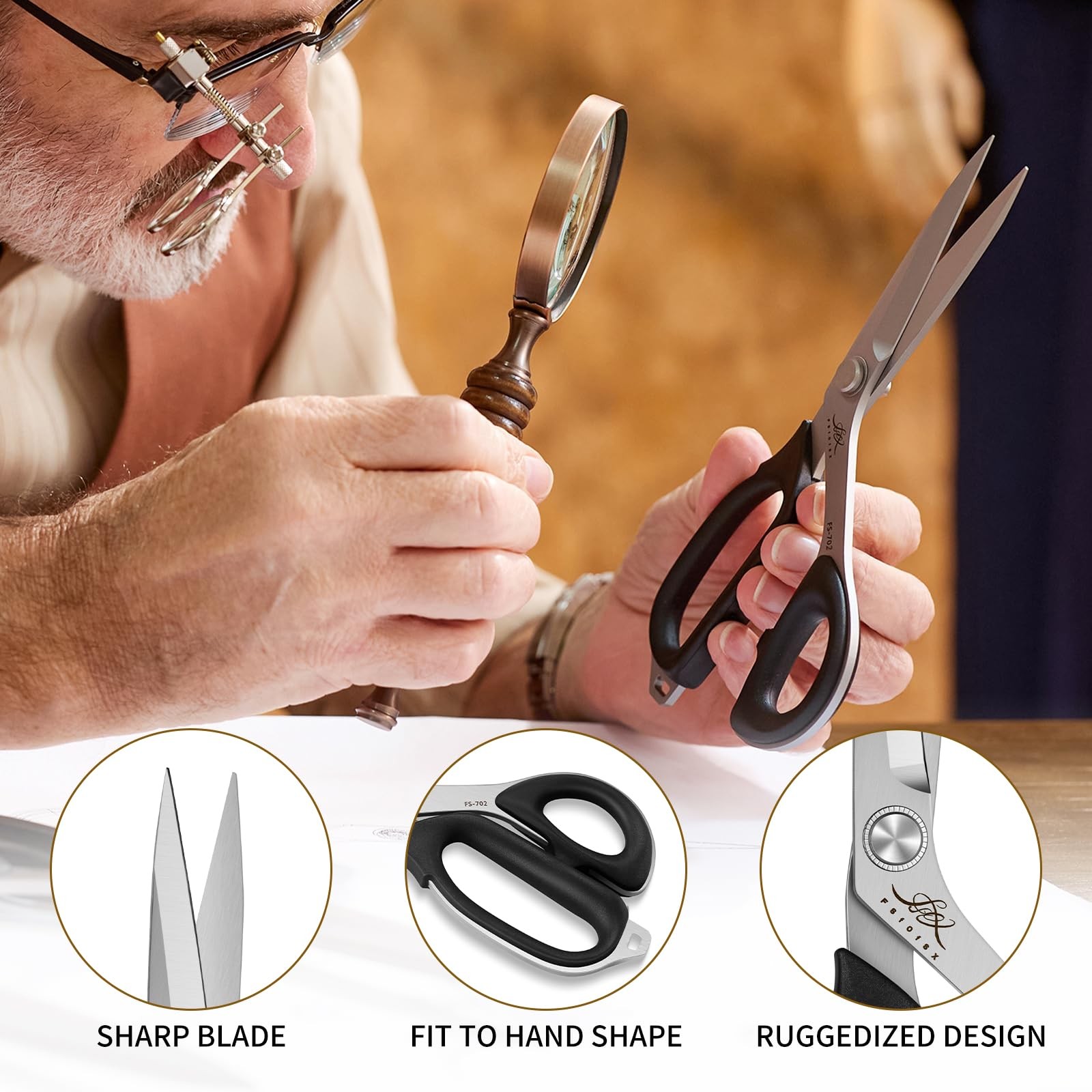 Fabric Scissors Tailor Sewing Shears Heady Duty Multi-Purpose Integral Molding S