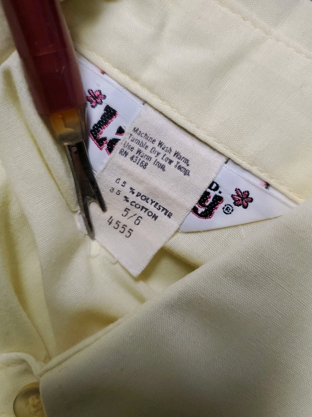 S Vtg 60s 1970s dagger Collar Lightweight Langtry LTD Top Blouse Mod Gogo Boho