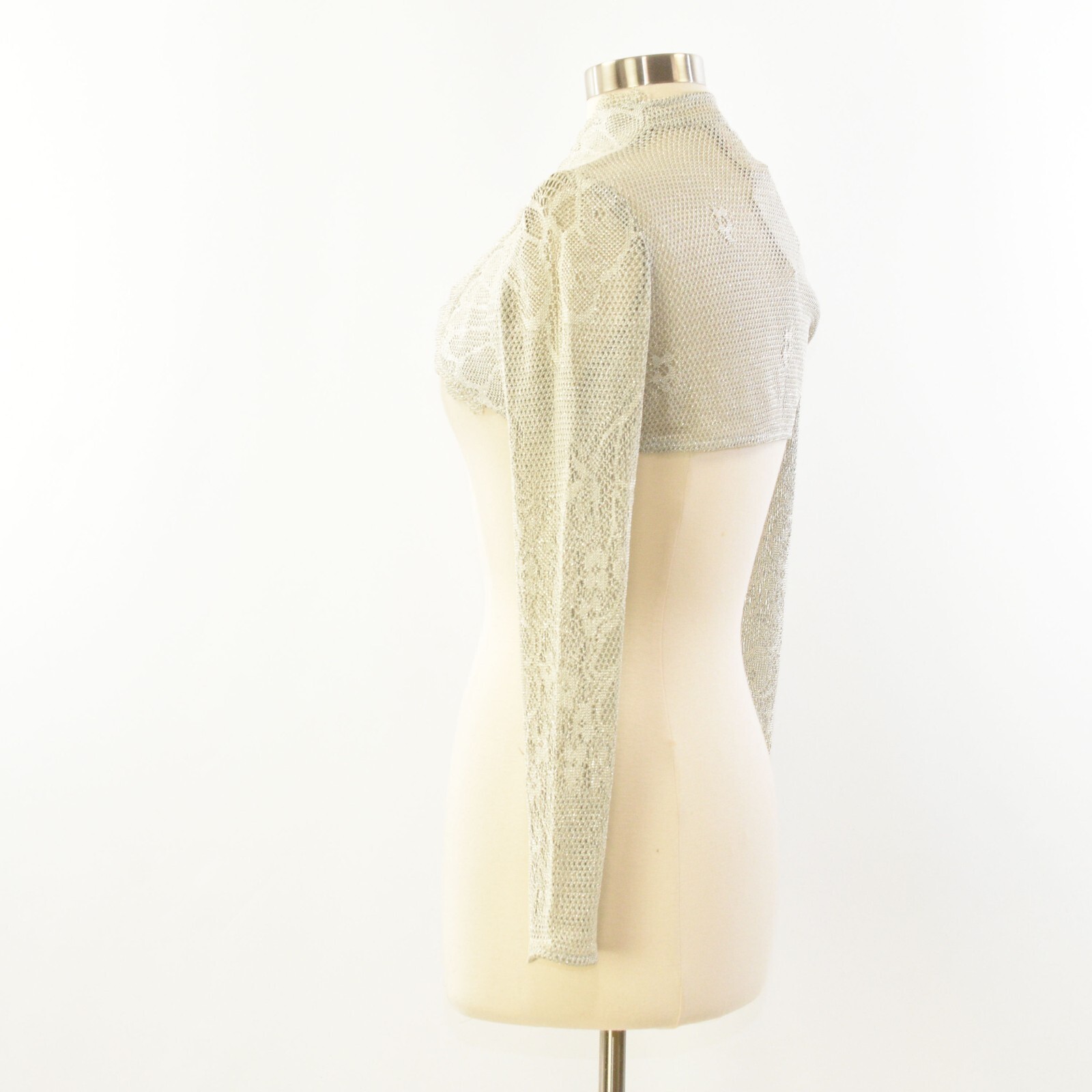 Joseph Ribkoff Scalloped Silver Shrug Stand Up Collar Avante Garde 6