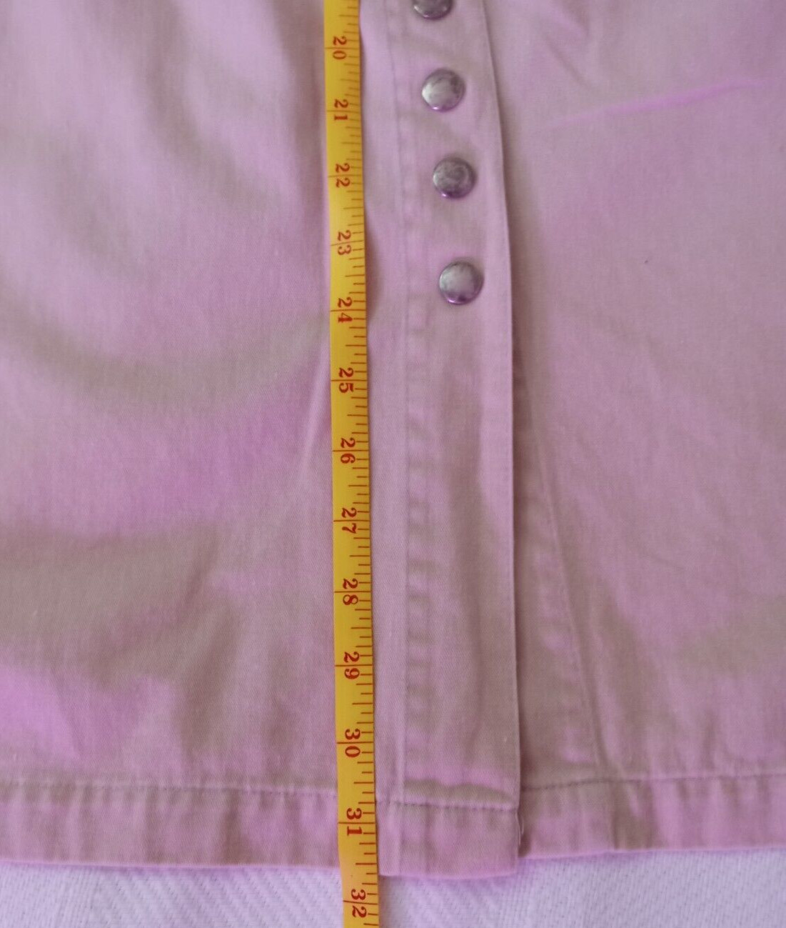 Forenza Women’s Size 14 Front Snap Long Beige Denim Skirt 100% Cotton Vintage