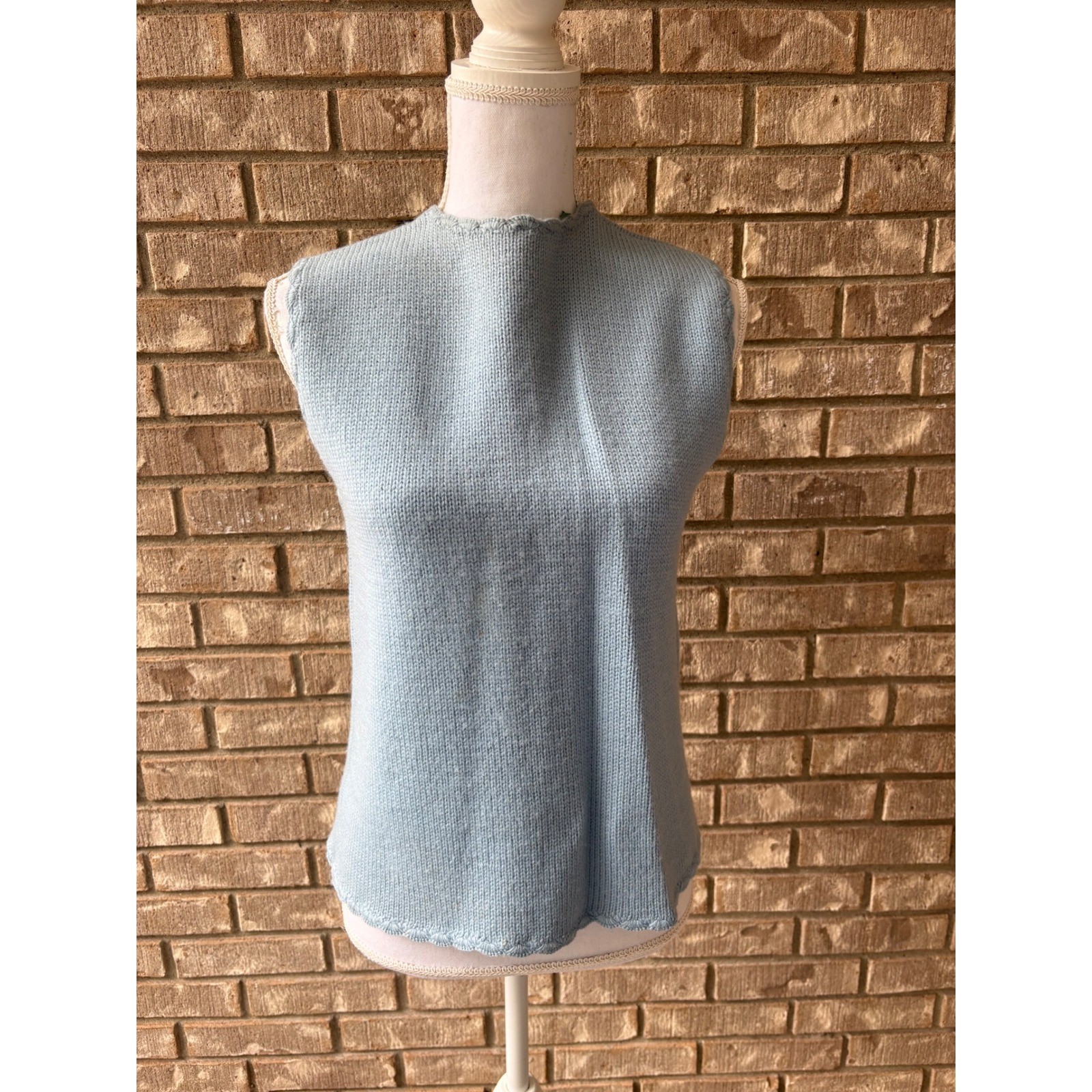 Vintage 60s 3 Piece Knit Skirt Suit Brown Blue Cardigan Shell Mod Jackie O