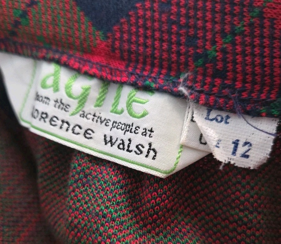 Vtg. Agile Florence Walsh Red Green Blue Plaid Maxi Skirt- 29″ W 39” L Holiday