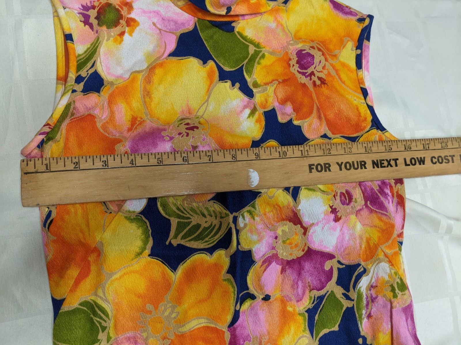 Vtg muumuu Barkcloth Long Dress Tiki Island Casuals Waikiki Hawaii S M Orange