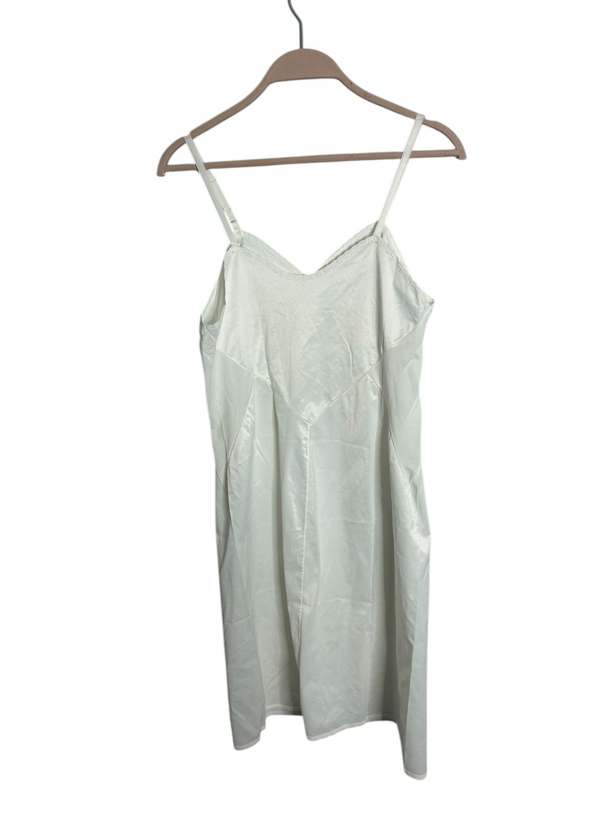 Vintage Gaymode Slip Lingerie White Lace Trim Nylon Womens 34 Average