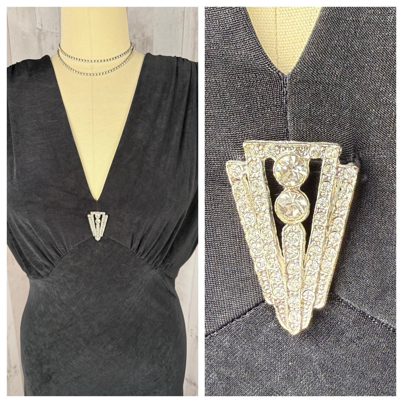 Vintage 1980s Gown~Susan Roselli Vijack Drape Rhinestone Stretch Dress Sexy 12/L