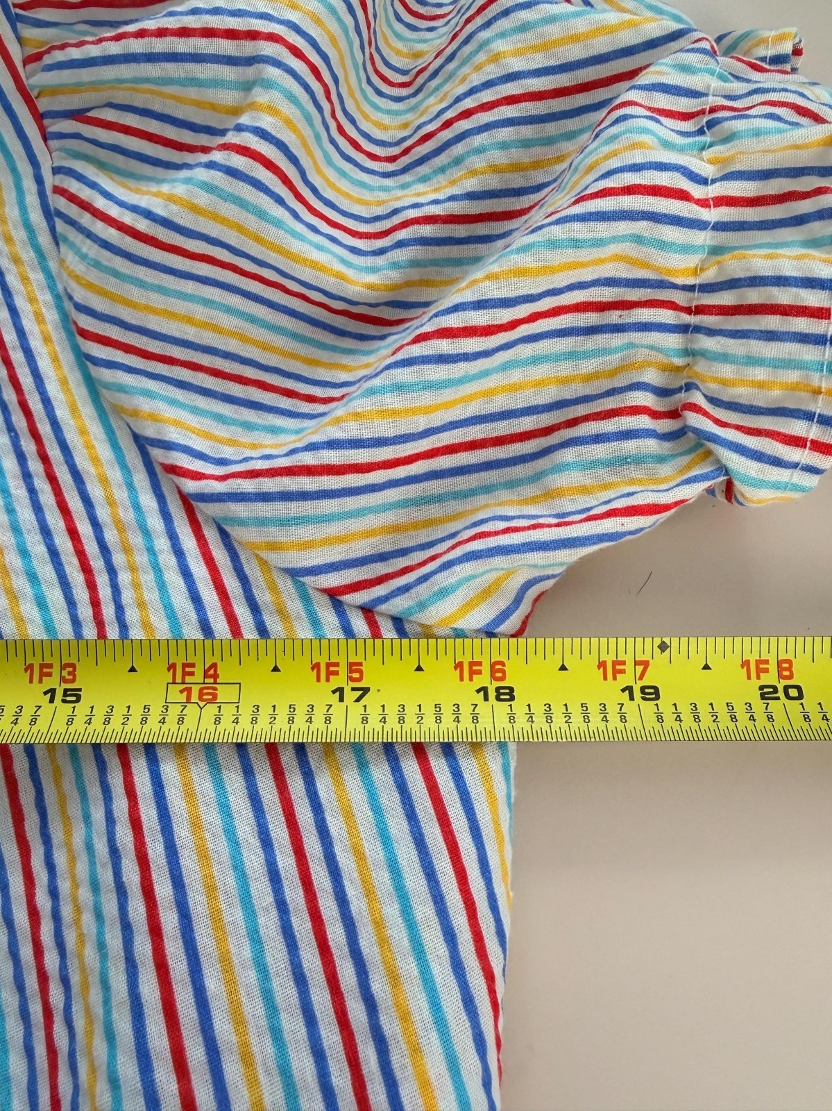 Vintage 1970s Sears Jr Bazaar Rainbow Striped Seersucker Robe Size Small