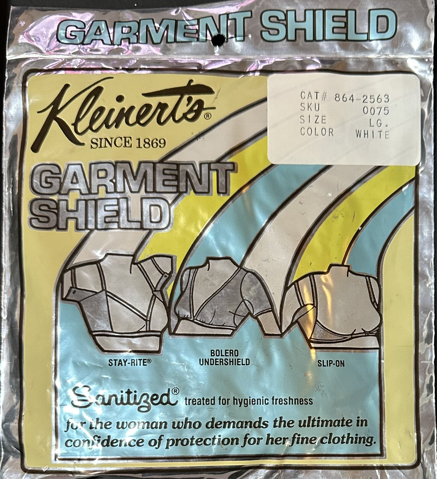 Garment Shields By Kleinert’s LARGE White Cotton Vinyl Lined NEW