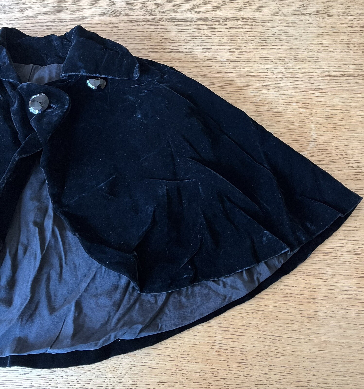 Vintage National Recovery Board Coat & Suit Industry Black Velvet Bolero Capelet