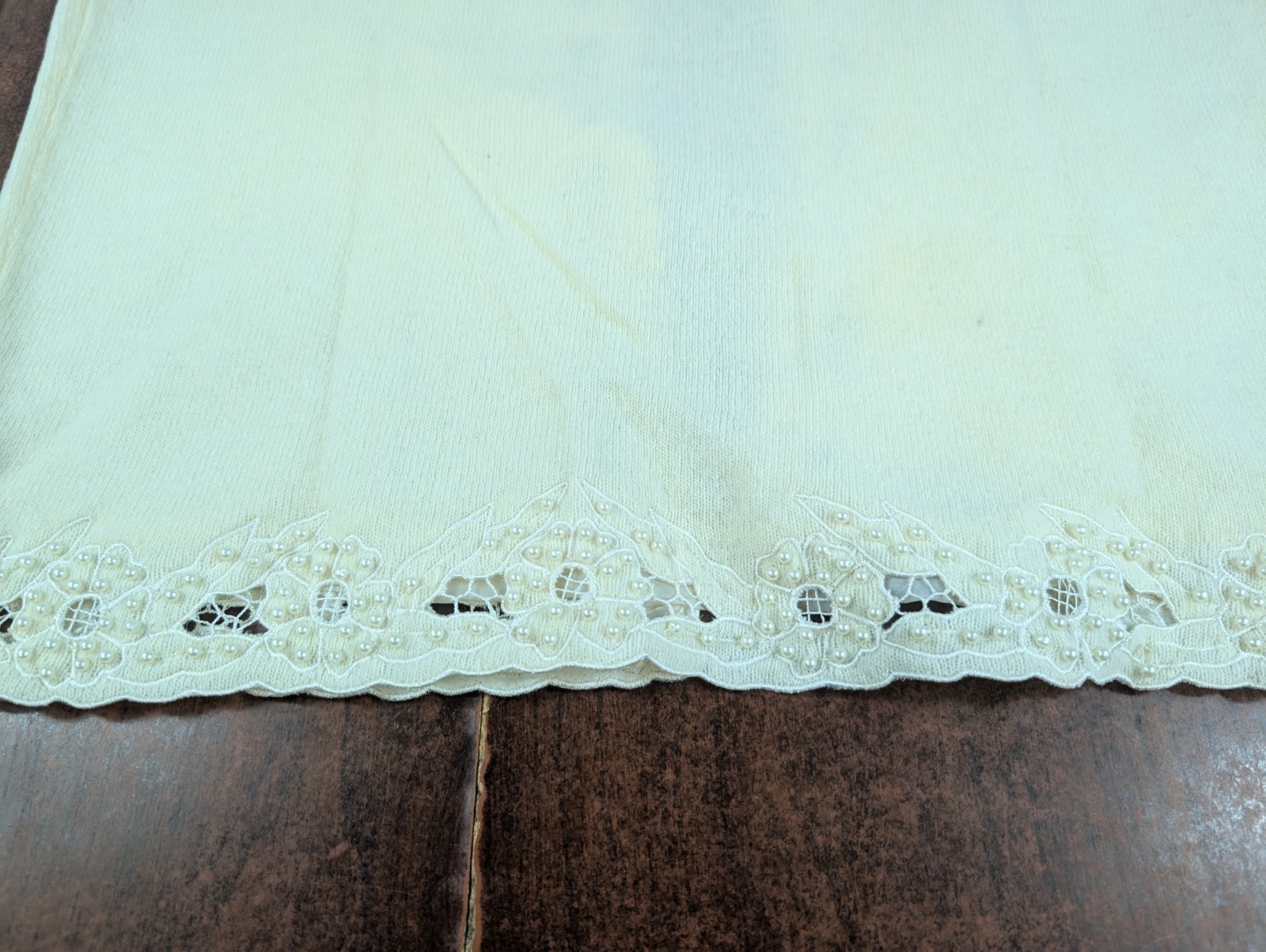 VTG 1950’s Hand Beaded Lined Lambs Wool Angora Cardigan Sweater M Delicate Girly