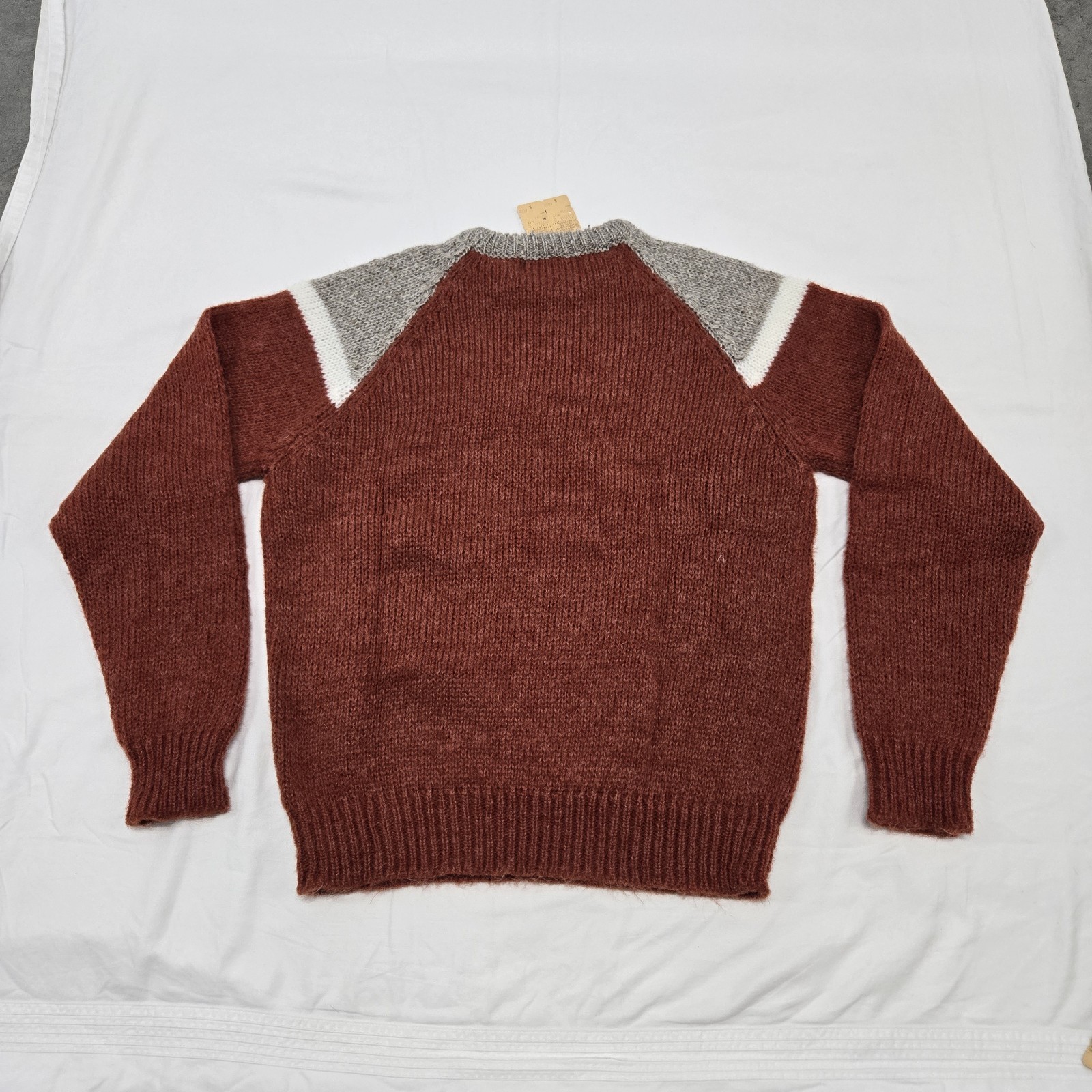 NWT Women’s XL Vintage Vaggie Italia Sweater Red White Grey Marled Knit Pullover