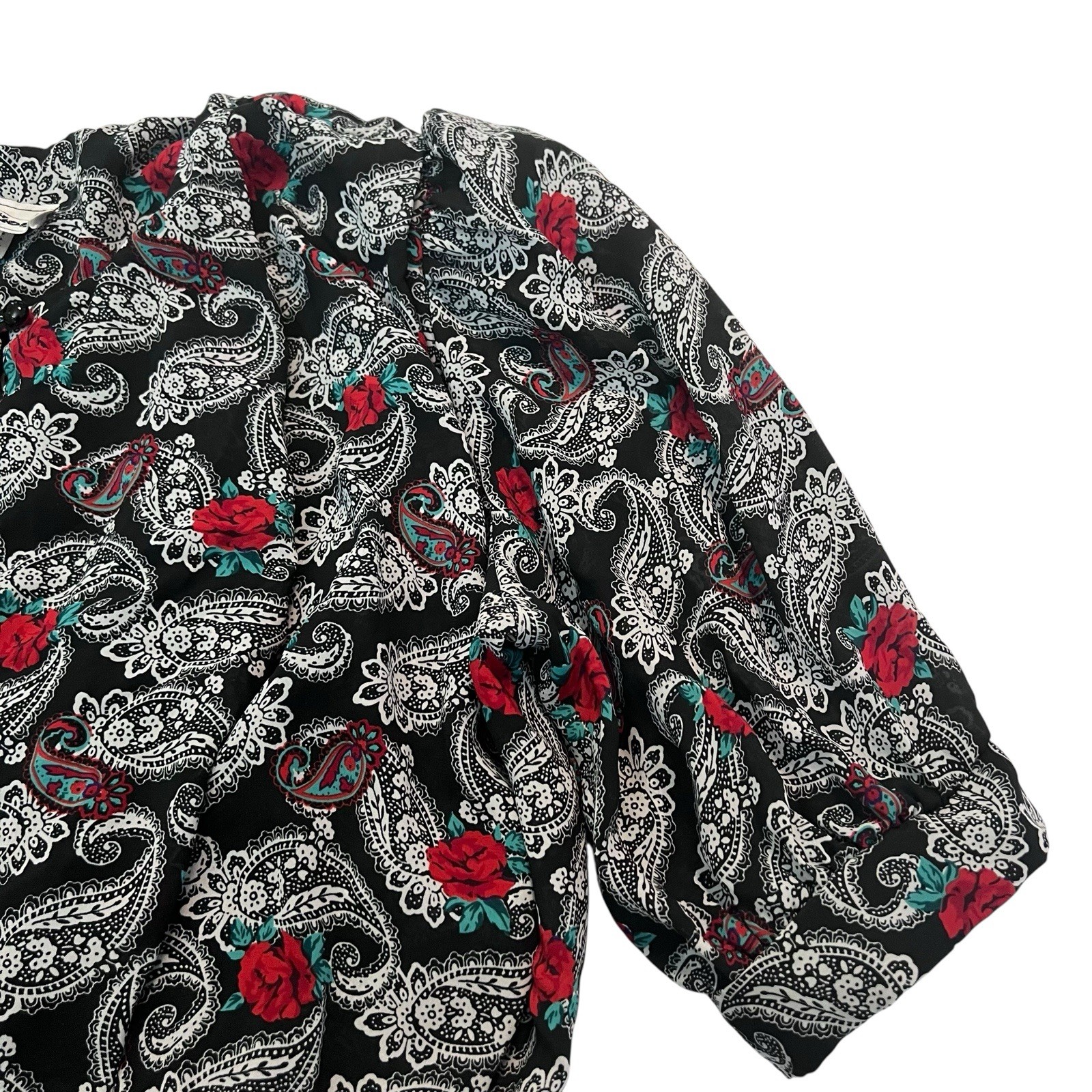 Vintage Perceptions Union Made Dress – Paisley Rose Print, 70s/80s Boho Midi