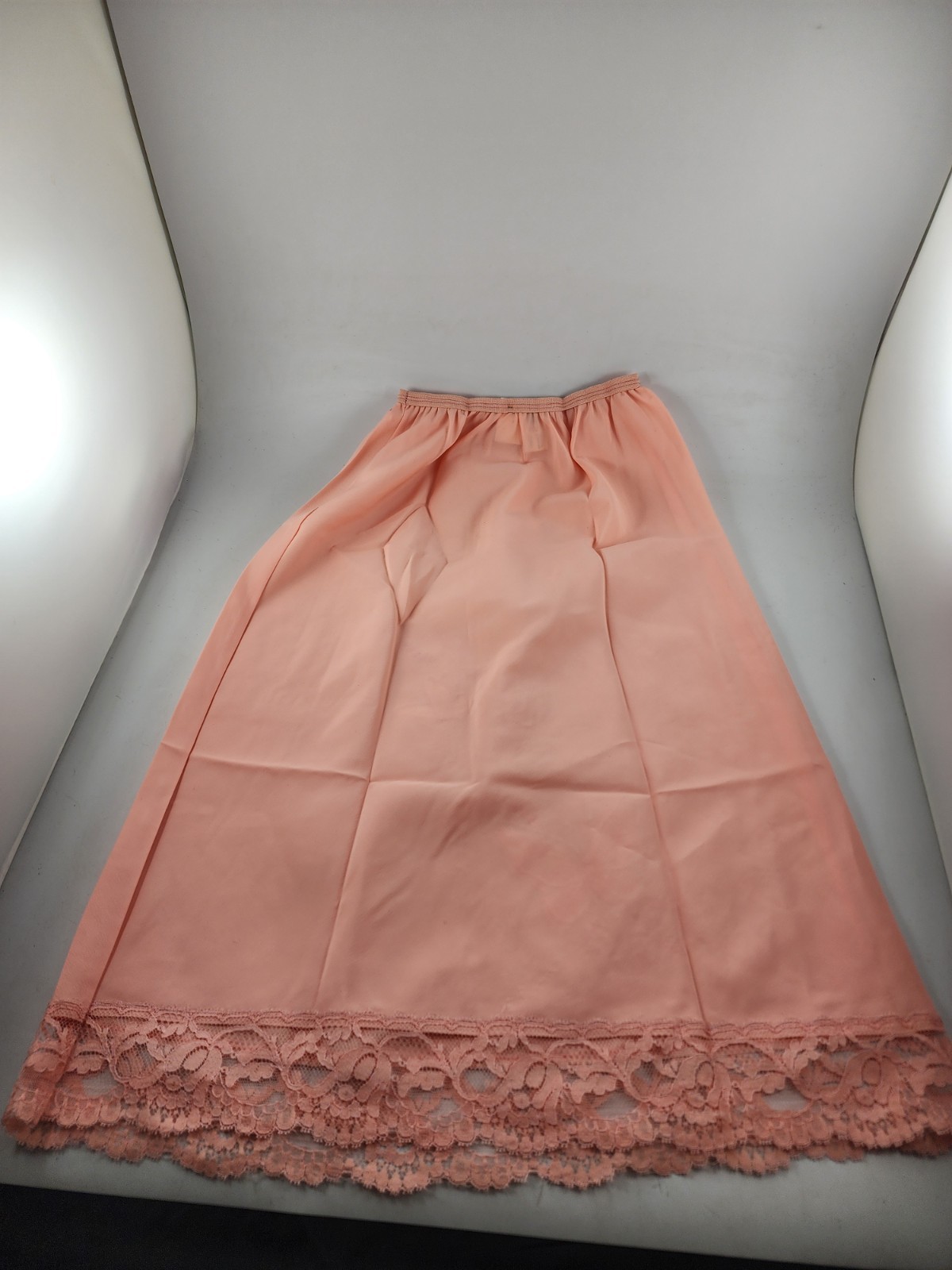 Dacron Orange Half Slip Lace Trim Embroidered Applique Butterfly Sz Small Vtg