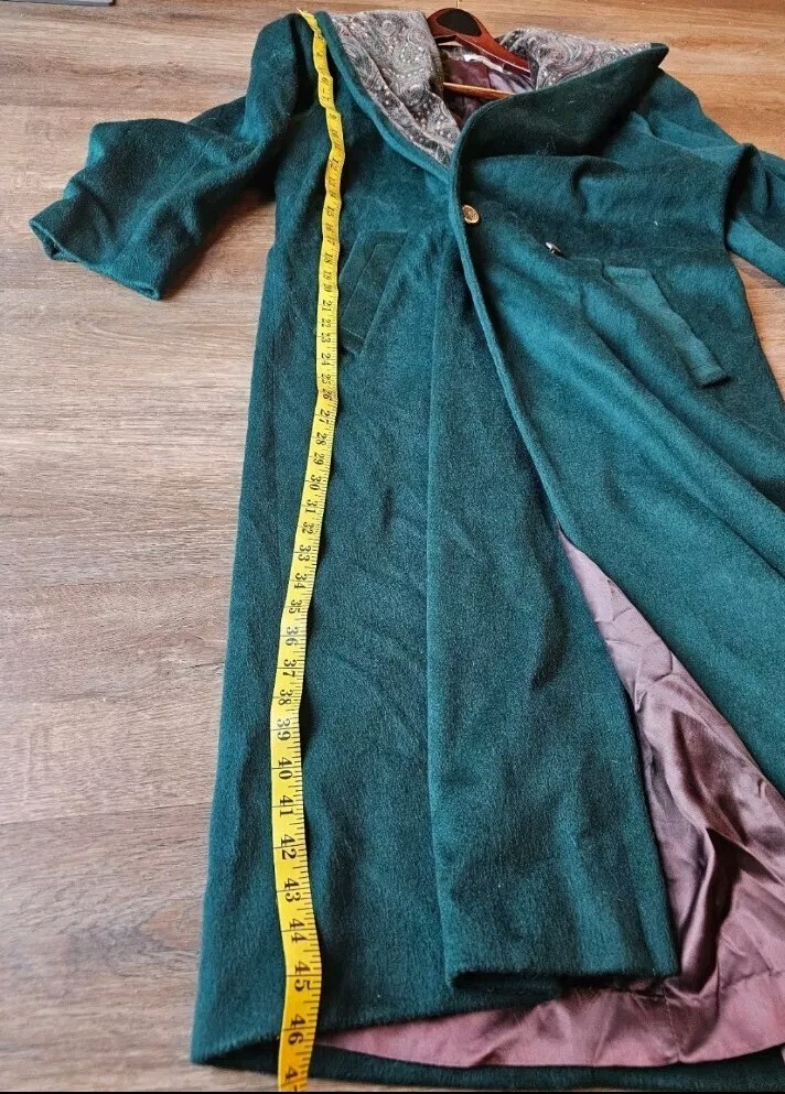 Vintage Donnybrook By FORECASTER emerald green wool blend trench coat