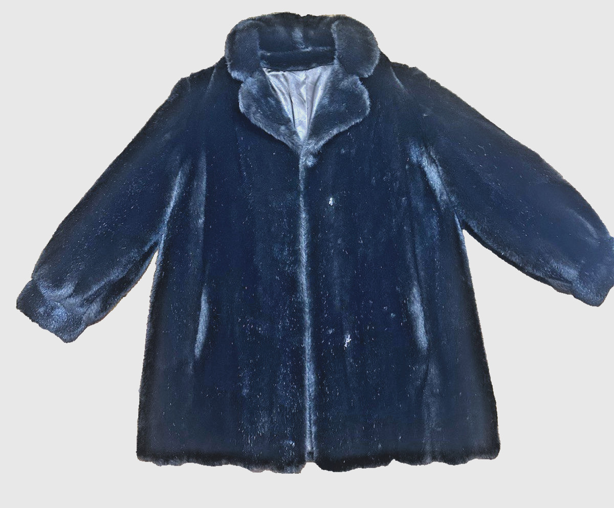 Vintage Mincara Russel Taylor Faux Fur Coat. Dark Brown, Sm/Med. Mid-length