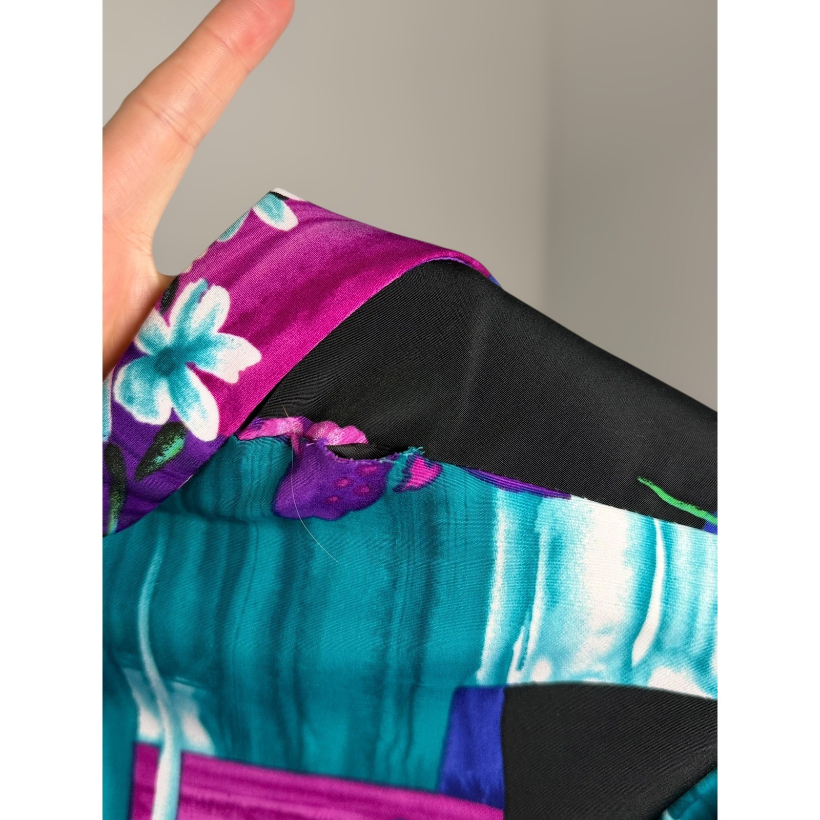 Vintage Willow Ridge Blazer Multi Color Floral Abstract Patchwork XL-P 80019