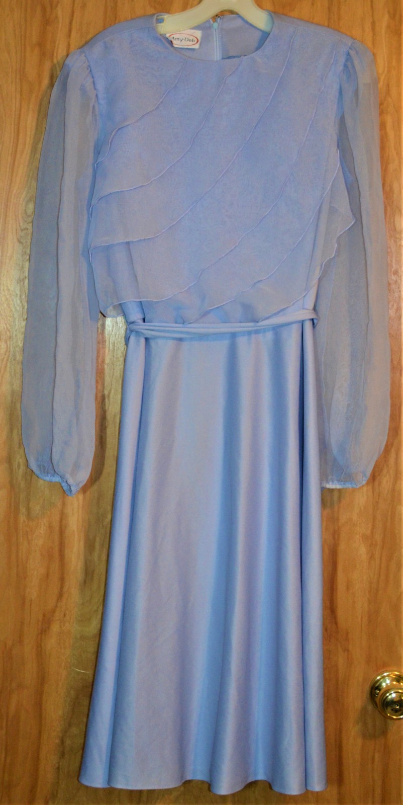 Vintage Amy Deb dress Women Small Medium Light Purple Sheer Flowy Layered