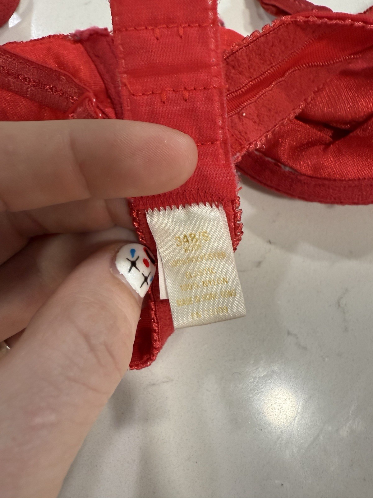 Vntg 1990s Red Lace High Cut Thong Bra Set 34B Large Pin Up Sexy Cotton Lined