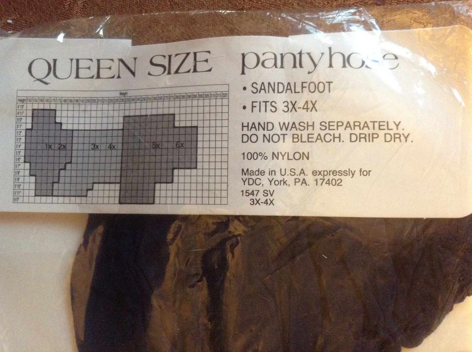 WOW! Vintage super value queen size 3x-4x indigo pantyhose