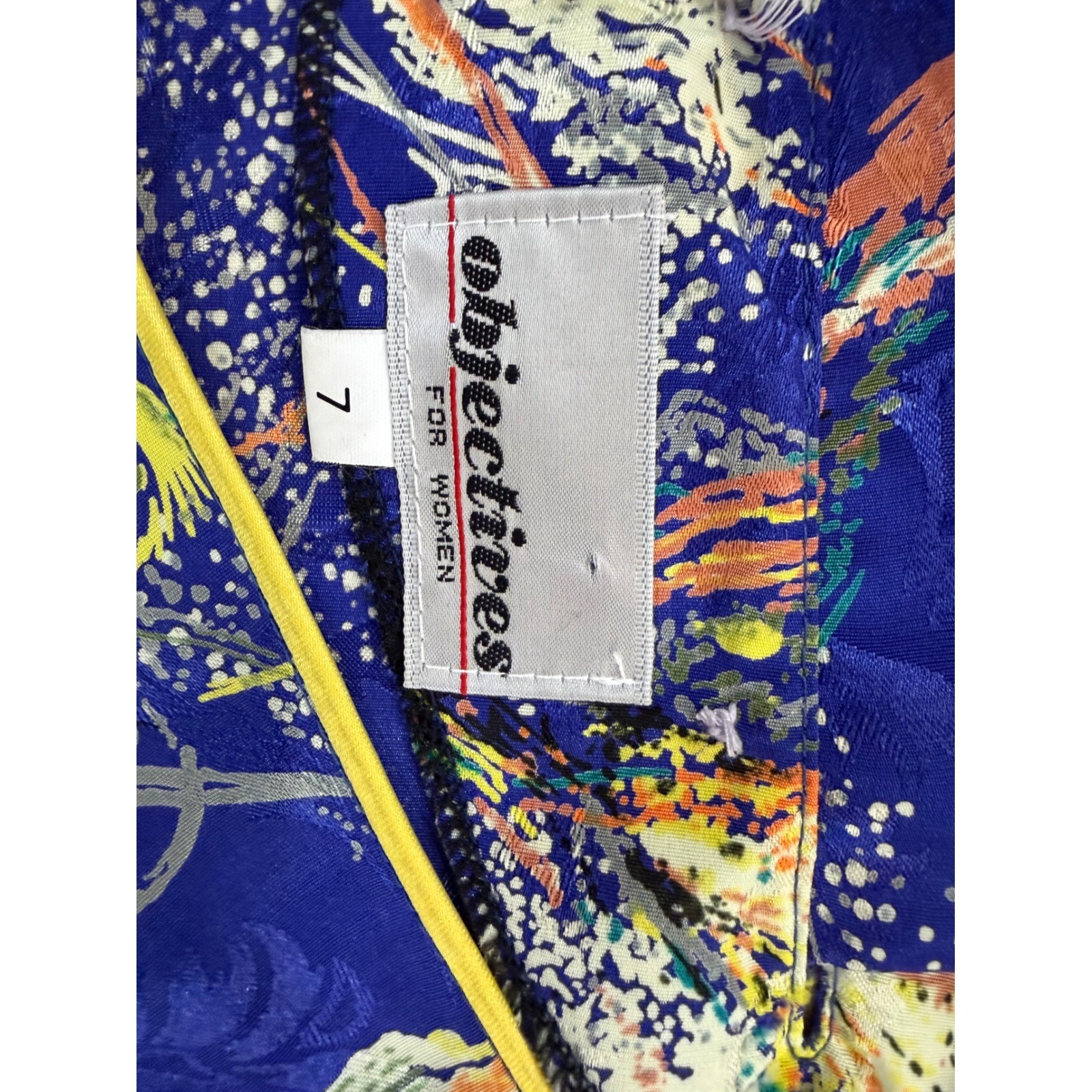 Objectives For Women Shift Dress Womens S Blue Abstract Jacquard Vintage