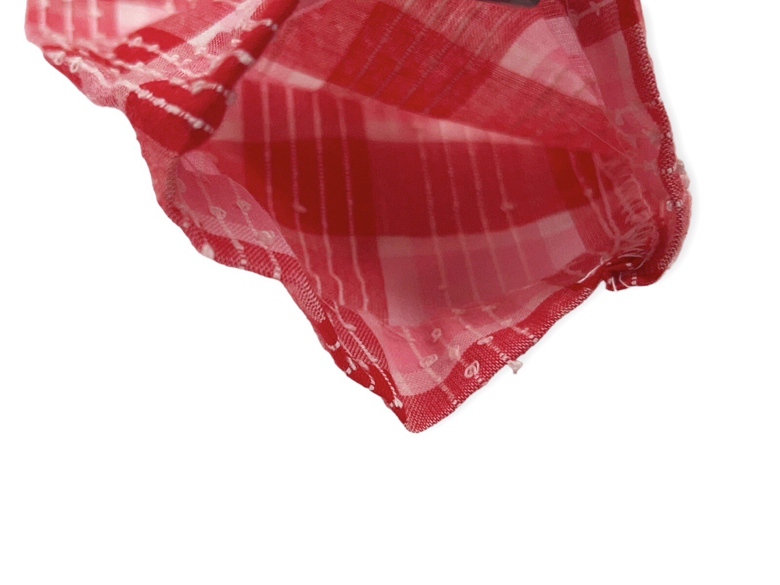 VINTAGE 50S RED PLAID SWISS DOT BLOUSE SIZE 14 NEW FASHION CREATION ROCKABILLY