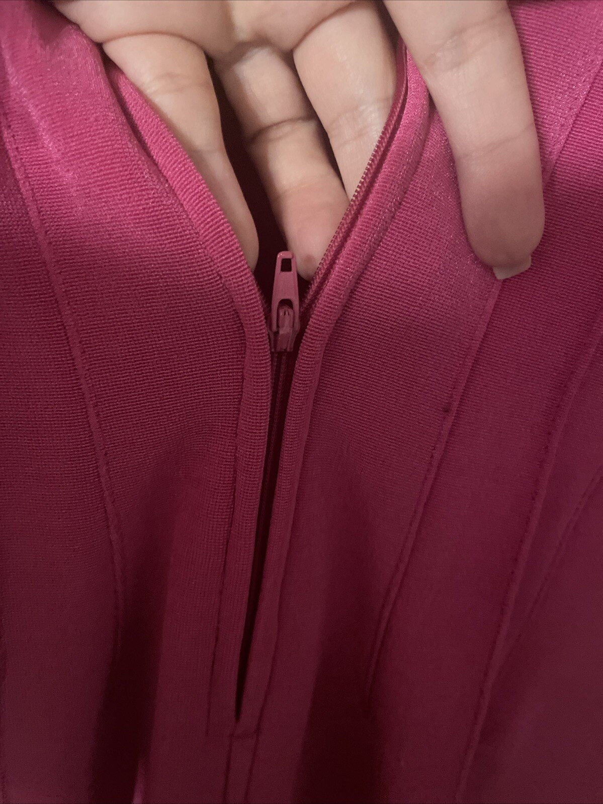 Vtg Tadaski Hot Pink Zippered Jumpsuit Shoulder pads And Stirrups Size S Rare