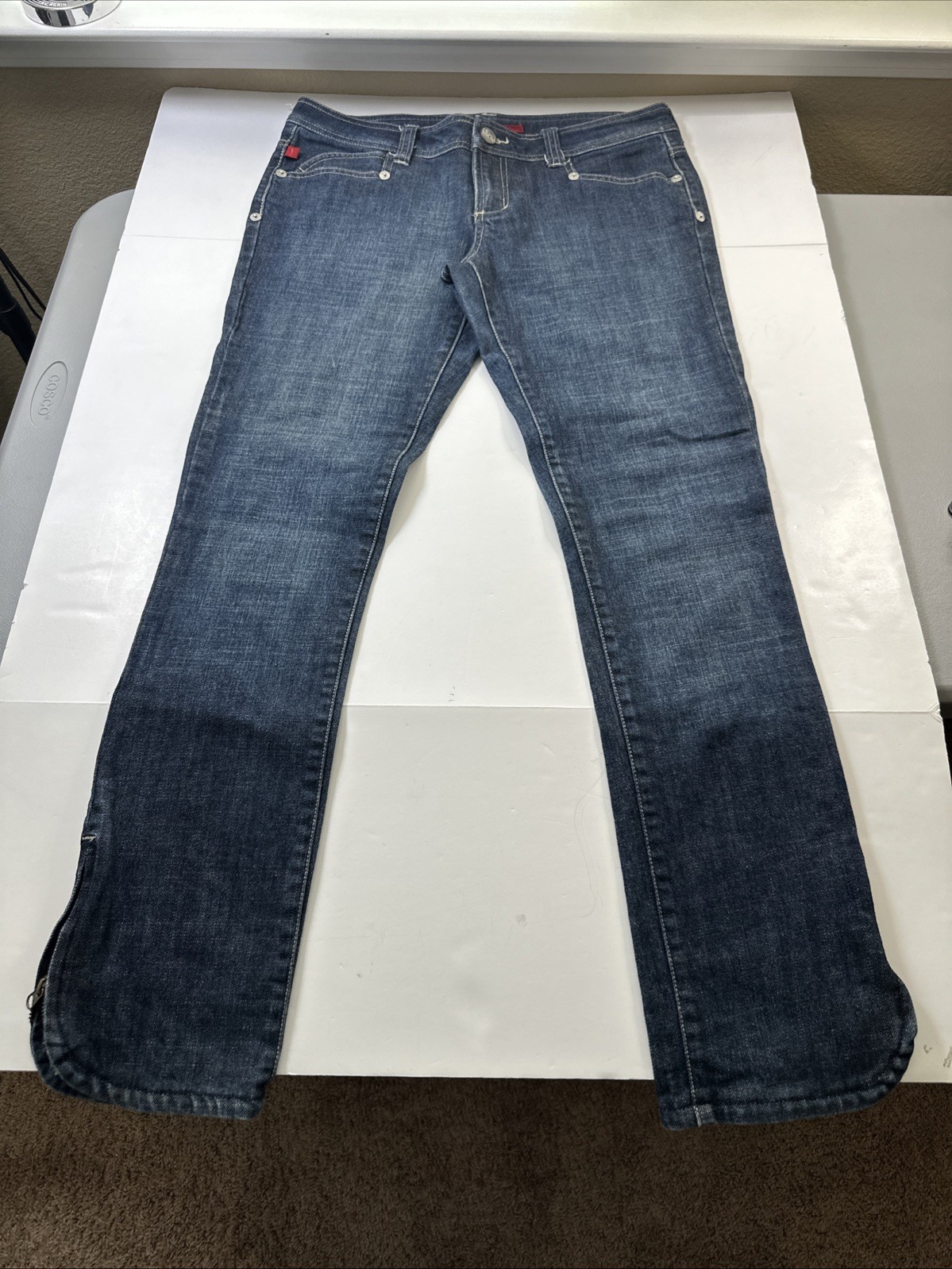 Fire Jeans Women’s With Zipper On The Side Bottom Leg Dark Blue Size-11 #0407