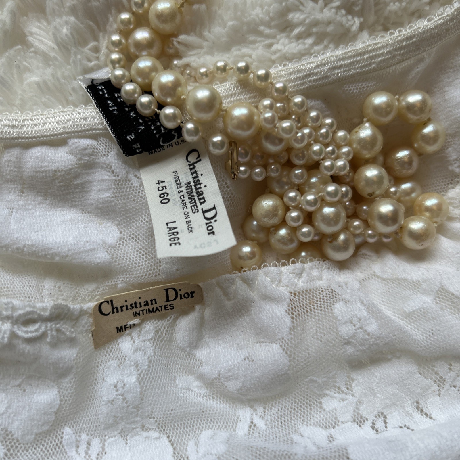 NOS Christian Dior Vintage Lace Bra & Panty Set floral lace price drop $249 VTG