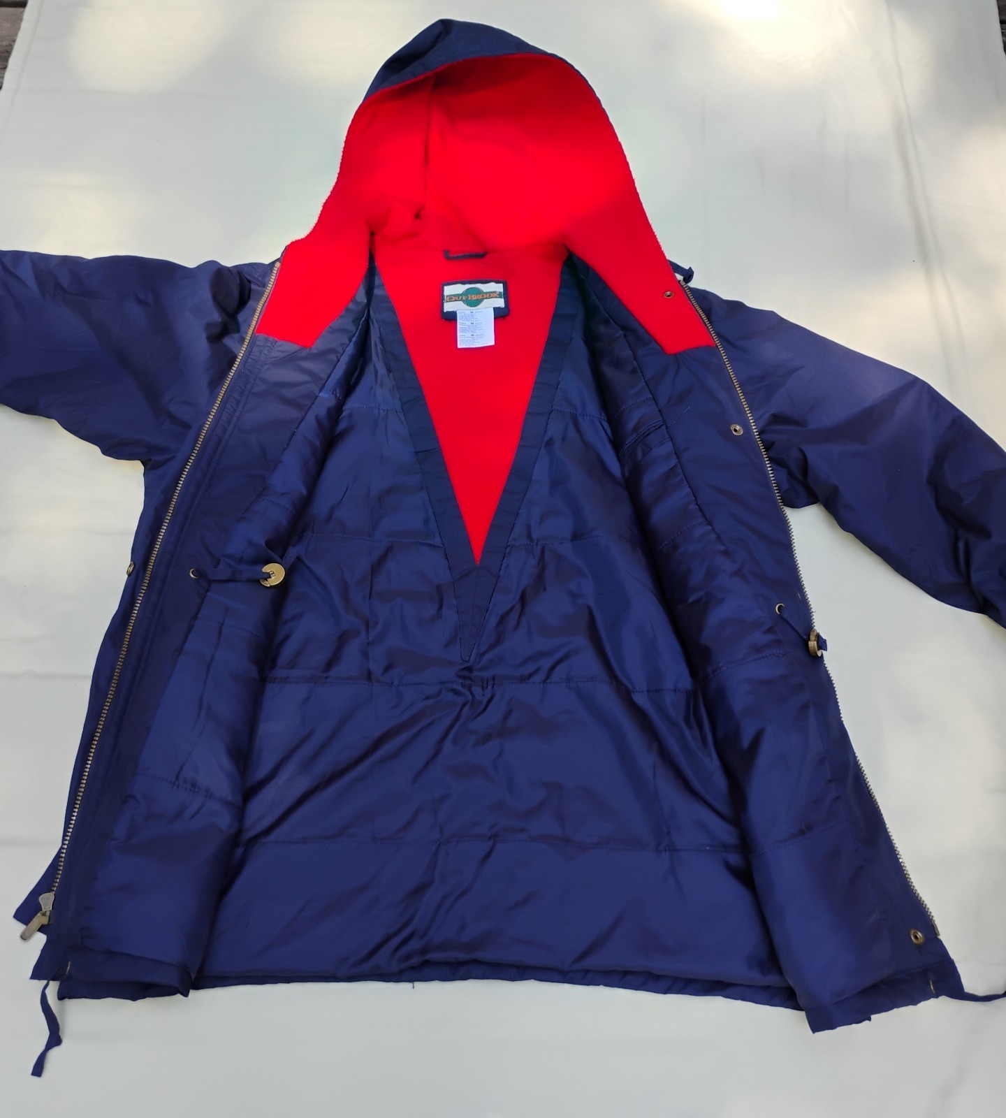 Vintage Out Brook Blue Hooded Womens Coat. Size. Medium # 2508004