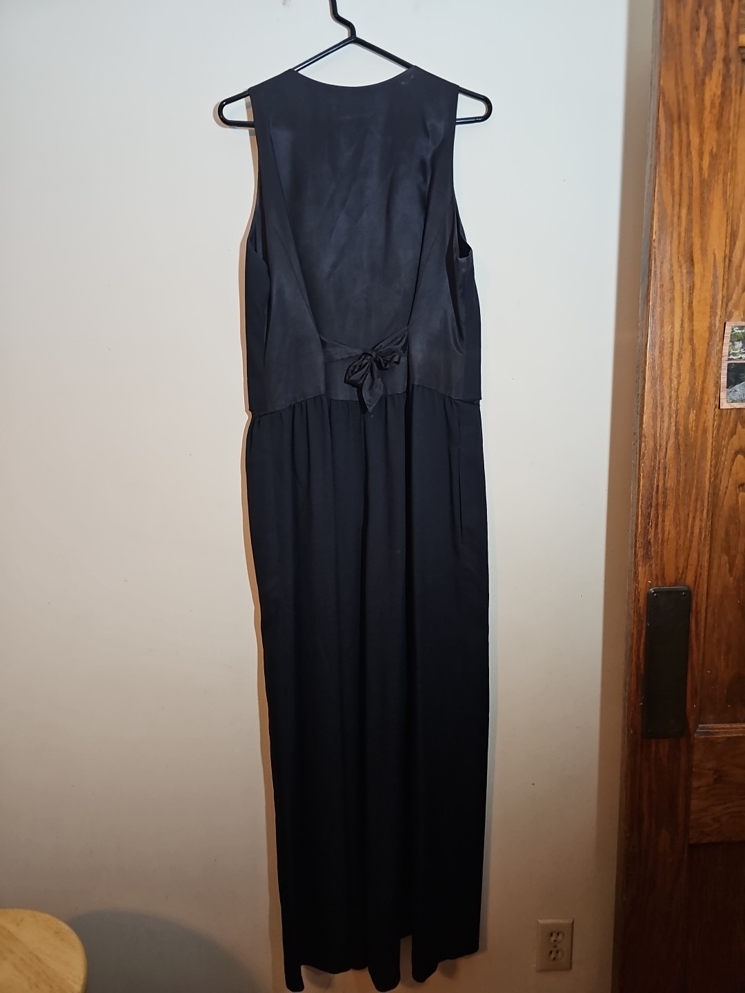 Jeffery & Dara 1980s Black Jumpsuit With White Floral Beaded Top Details, 13/14