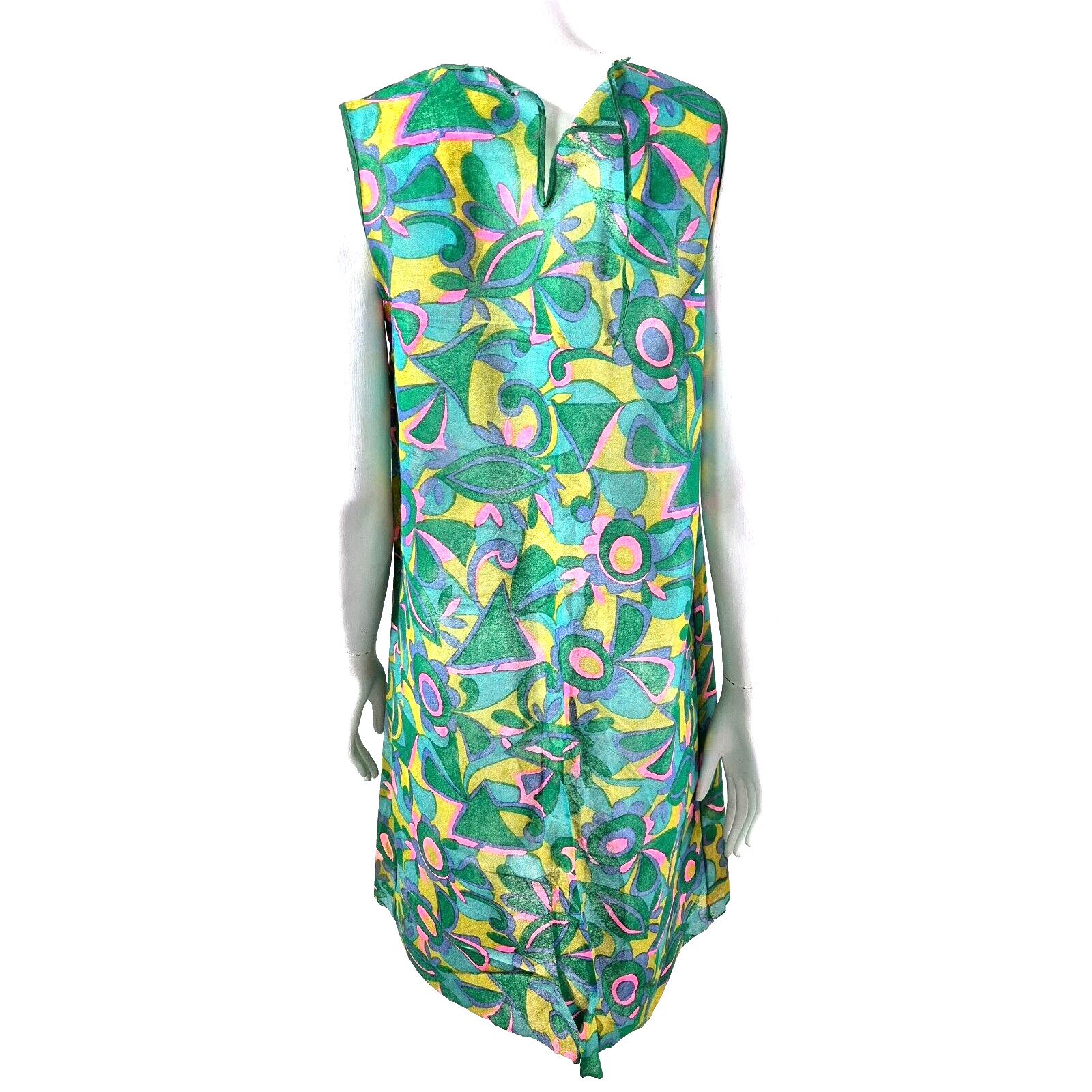 Vintage Paper Dress 1960s Psychedelic Iconic Waste Basket Boutique Size 12