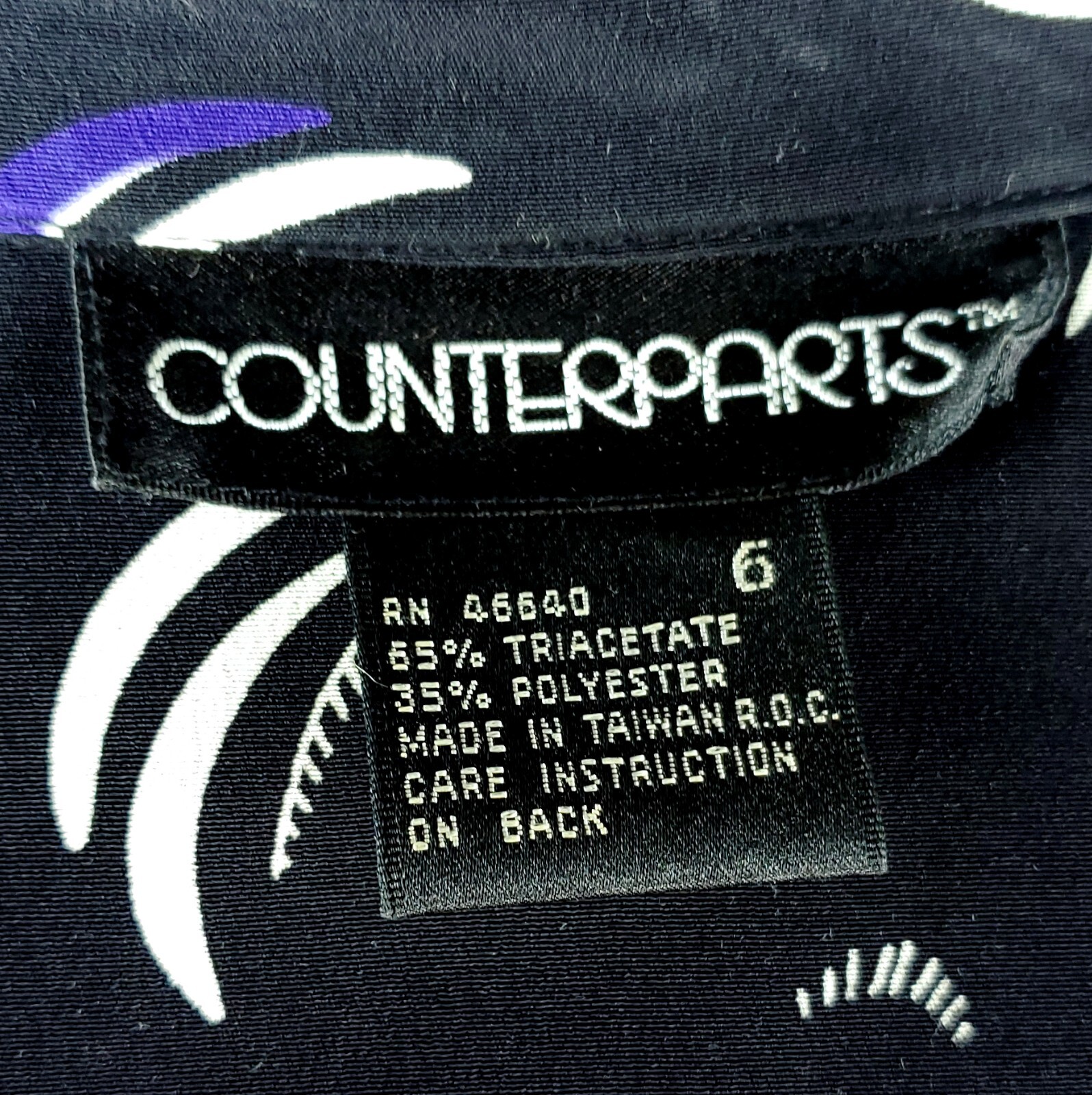 Vintage COUNTERPARTS Graphic Print Oversize Blazer Jacket – SZ 6 – Cinched Waist
