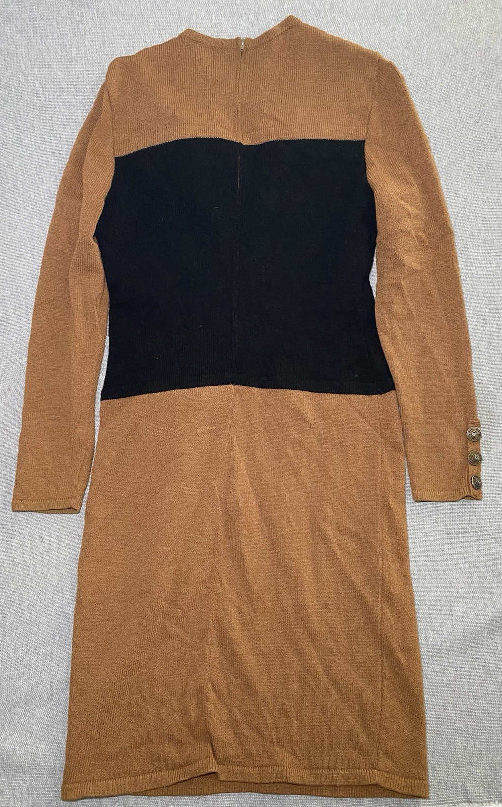 Vintage Don Sayres for Wellmore Wool Knit Dress Gold Buttons Women’s 6 USA