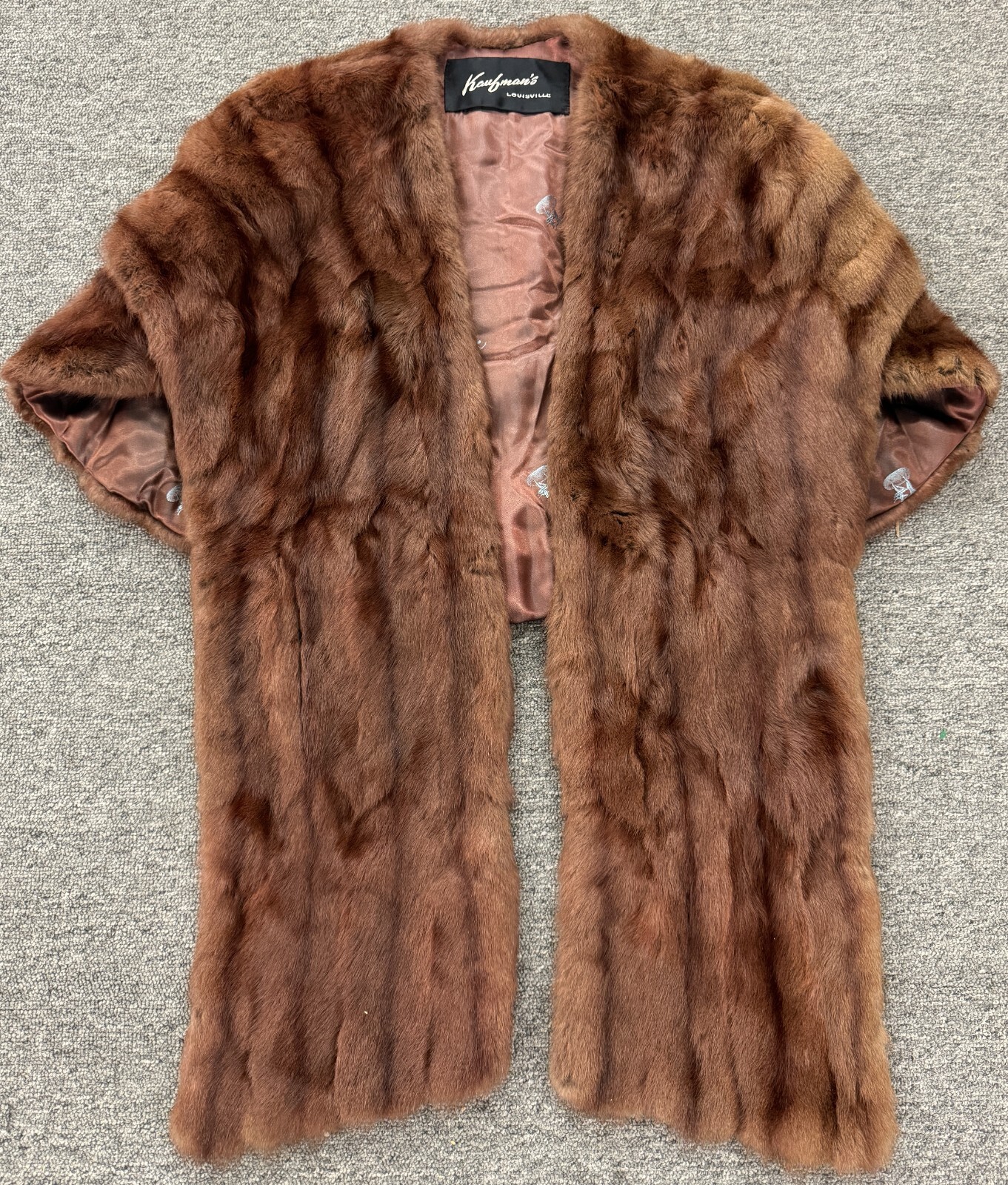 Kaufmans Furs Louisville KY Brown Mink Fisher Fur 16″ Shoulder Shrug Stole Wrap