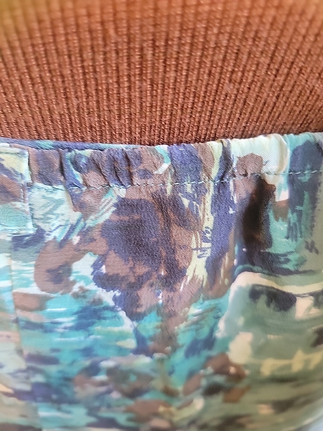 Vintage 90s 100% Silk Wrap Skirt Large Tropical Blues Natalie & Me