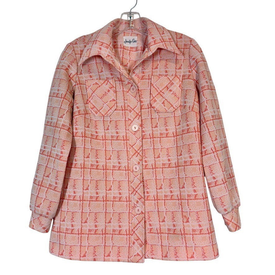 Vintage Pants Suit Medium Orange 2 Piece Set Blazer Jacket Retro